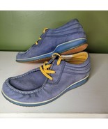 Ecco Mind Blue Yellow Mens EU Size 43 US 9.5 Shoes Laces Leather - £28.80 GBP