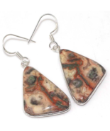 Adorable Picasso Jasper Earrings, 925 Silver, Handmade, one of a Kind - £18.96 GBP