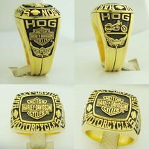 Harley Davidson Hog Ring Gold Plated 18K Size 12 New - £95.66 GBP