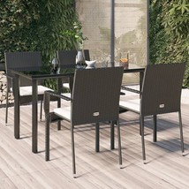  Garden Dining Set Black PE rattan Medium Modular - $9,578.95 MXN