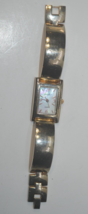 Peck &amp; Peck Gold tone -White Mother Pearl Dial Jointed bangle watch GUARANTEED - £12.98 GBP