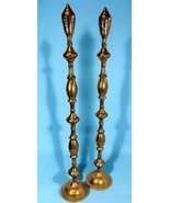 Moroccan Etched Brass Altar Incense Censer Candle Holders 4ft Tall XL Pa... - $544.49