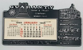 Vintage 1965 Die Cut Black Plastic Guaranty Bank &amp; Trust Advertising Cal... - £11.18 GBP