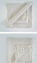 20&quot; x 20&quot; ~ Ivory ~ Oversized Dinner Napkins ~ Cotton Flax/Linen ~ Lace ... - £17.93 GBP