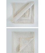 20&quot; x 20&quot; ~ Ivory ~ Oversized Dinner Napkins ~ Cotton Flax/Linen ~ Lace ... - $30.69 CAD