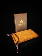 Brizard and Co Genuine Caiman Alligator Black & Yellow V Cigar Cutter w Pouch image 4