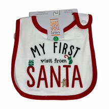 Carter’s Baby Bib My First 1st Visit From Santa Claus Christmas Water Re... - $7.20