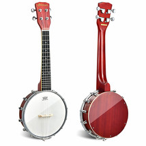 Sonart 24&quot; 4-String Banjo Ukulele Remo Drumhead Gig Bag for Kid Adult Beginner - £106.97 GBP