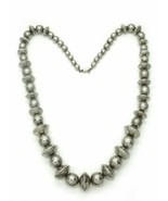 Vintage Mexico Sterling Silver Round &amp; Saucer Bench Bead Necklace 28&quot; - £845.35 GBP