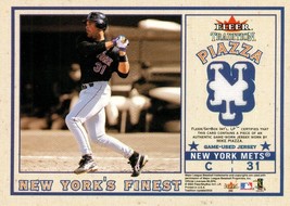 2002 Fleer Tradition New Yorks Finest Single Swatch Mike Piazza  Jorge Posada - £5.90 GBP