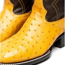 Marco Di Milano Genuine Ostrich Skin Cowboy Boot Alabama Buttercup image 7
