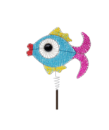 Colorful Beaded Fish Garden Stake – Handmade Haitian Outdoor Art Decor. - $36.95