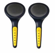 MPP Dog Grooming Round Slicker Brushes Comfort Grip Black and Yellow Groomers To - £10.55 GBP+