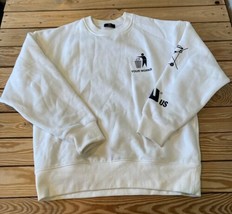 For fast fame FFF Men’s Pullover Crewneck Sweatshirt Size M White S8 - £66.02 GBP
