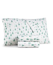 3 Piece Martha Stewart Collection Holiday Printed Twin Sheet Set - £78.46 GBP