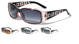 Kleo Wrap Around Crystal Rhinestone Sunglasses Retro Designer Fashion Casual Nwt - £6.33 GBP