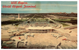 Aerial View Will Rogers World Airport Terminal Airport Postcard Posted 1967 - $9.89