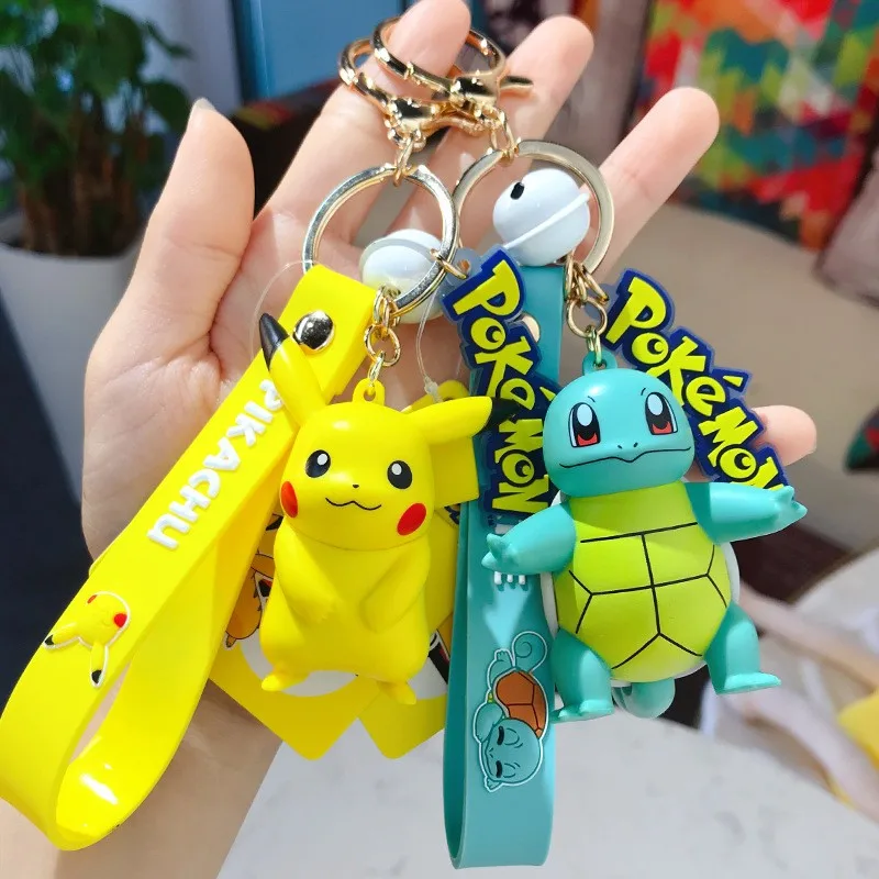 Genuine Pokemon Action Figure Pikachu Keychain Pokémon Keyring Cute Anime - £8.15 GBP+