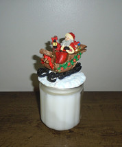 Candle-lite Jar Candle Angel Kisses 20 Oz Santa Sleigh Candle Topper Christmas - £19.57 GBP