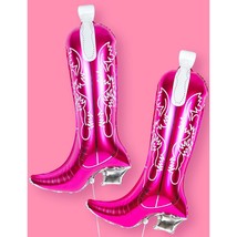 Cowgirl Boot Balloons 2 Pcs - 30 Inch Pink Boot Foil Balloon For Last Ro... - £14.87 GBP