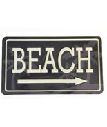 Beach Aluminum Sign 6x12&quot; Beach Summer House Palm Trees Navy - £15.40 GBP