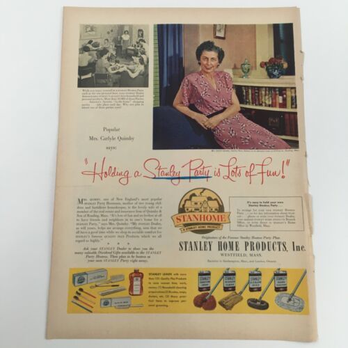 1950 Stanley Home Products Incorporation Vintage Print Ad - £6.90 GBP