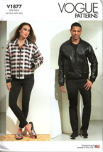 Vogue V1877 Unisex Adult S to L Bomber Style Jacket Uncut Sewing Pattern - £18.55 GBP
