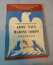 WWII 1943 Army Navy Marine Corps Insignia Pocket Reference Named - £6.17 GBP