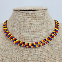 Vintage Multicolor Beaded Pullover Necklace 32 Inch GOES WITH EVERYTHING - £13.55 GBP