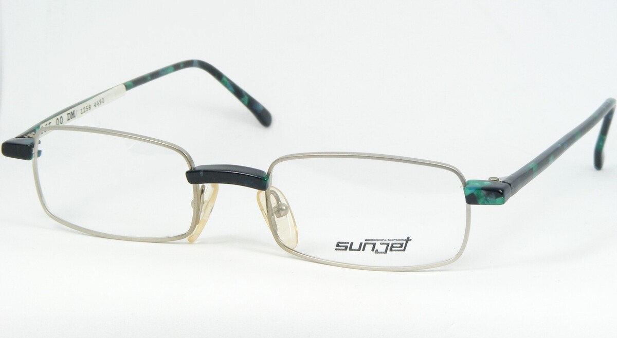 Vintage Sunjet Por Carrera 4490 26 Mate Plata / Verde / Otros Gafas 49-2... - $56.28