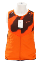 Nike Men&#39;s S Orange Black Therma Fit Reversible Insulated Vest Lightweight Run - £83.99 GBP