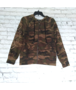 Miss Me Womens Small Camo Hoodie Embroidered Embellished Studded Full Zip - $29.99