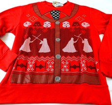 Star Wars Mens Sweatshirt Red Small Christmas Fleece Pullover Ugly Sweater - £7.01 GBP
