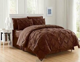 Luxury Best Softest Coziest 8-Piece Bed-in-a-Bag Comforter Set Brown Full \Queen - £66.99 GBP