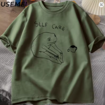 Funny Frog Self Care T-Shirt Retro Cottagecore Frog Printed Tshirt Unise... - $554.45 MXN