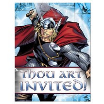 Thor Marvel Avengers Superhero Party Invitations and Envelopes 8 Per Package New - £3.16 GBP