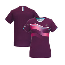 YONEX 23FW Women&#39;s Badminton T-Shirts Apparel Top Sportswear Wine NWT 233TS006F - $63.81