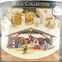 Dimensions Gold NATIVITY SCENE Tree Skirt Cross Stitch Kit Christmas 881... - $253.94