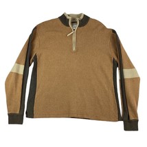 The Territory Ahead Sweater Men&#39;s XL Brown 1/4 Zip Wool Blend Mock Neck - £19.76 GBP