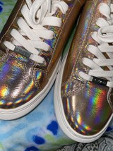 Authentic J Slides Leather Metallic Rose  Lace Up Sneaker Women's Sz 8 $150 - $89.09 Authentic J Slides Leather Metallic Rose  Lace Up Sneaker Women's Sz 8 $150 - $89.09