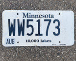 Minnesota Expired 2013 Navy on White 10,000 Lakes License Plate #WW5173 - $13.55