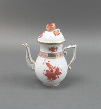 Herend Hungary Antique Chinese Bouquet Rust Mini Coffee Pot 5.25&quot; - £87.71 GBP