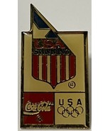 McDonalds Restaurant USA Swimming Olympics Collector Lapel Hat Pin Coca-... - £6.26 GBP