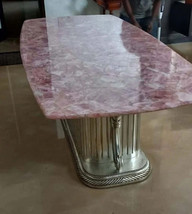 Pink Rose Quartz Countertop Desk Table Gemstone End Table Handmade Art Home Deco - £162.47 GBP+