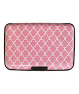 Aluminum Card Wallet for Men and Women - Pink &amp; White - £3.98 GBP