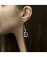 High-quality Cushion Cut Earrings, Glass Stone Rectangle Dangle Earrings... - £18.48 GBP