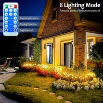 Solar Garden Lights 4 Pack 10 LED Outdoor Solar Firefly Lights 8 Modes Swaying L - £21.87 GBP