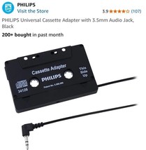 Philips Car Stereo Cassette Adapter - 3.5mm Audio ~ Universal (SJM2300H/27) - $274.34 MXN