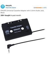 Philips Car Stereo Cassette Adapter - 3.5mm Audio ~ Universal (SJM2300H/27) - $274.34 MXN
