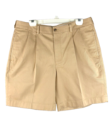 Brooks Brothers 346 Advantage Shorts size 36 Mens Khaki Pleated 8&quot; Cotto... - $26.93